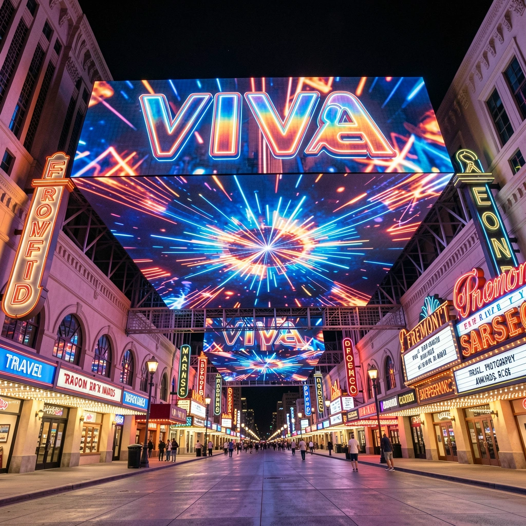 Las Vegas Strip at night — aerial view