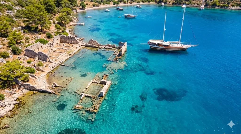 Turquoise coastline of southern Turkey — an affordable holiday destination from the UK with ancient ruins and clear blue water